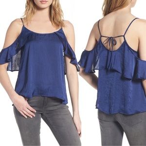 BP Navy Drape Ruffle Camisole
